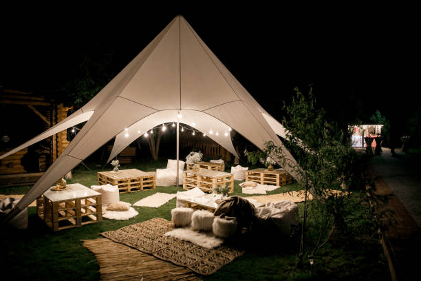 outdoor star shade tent for resort events